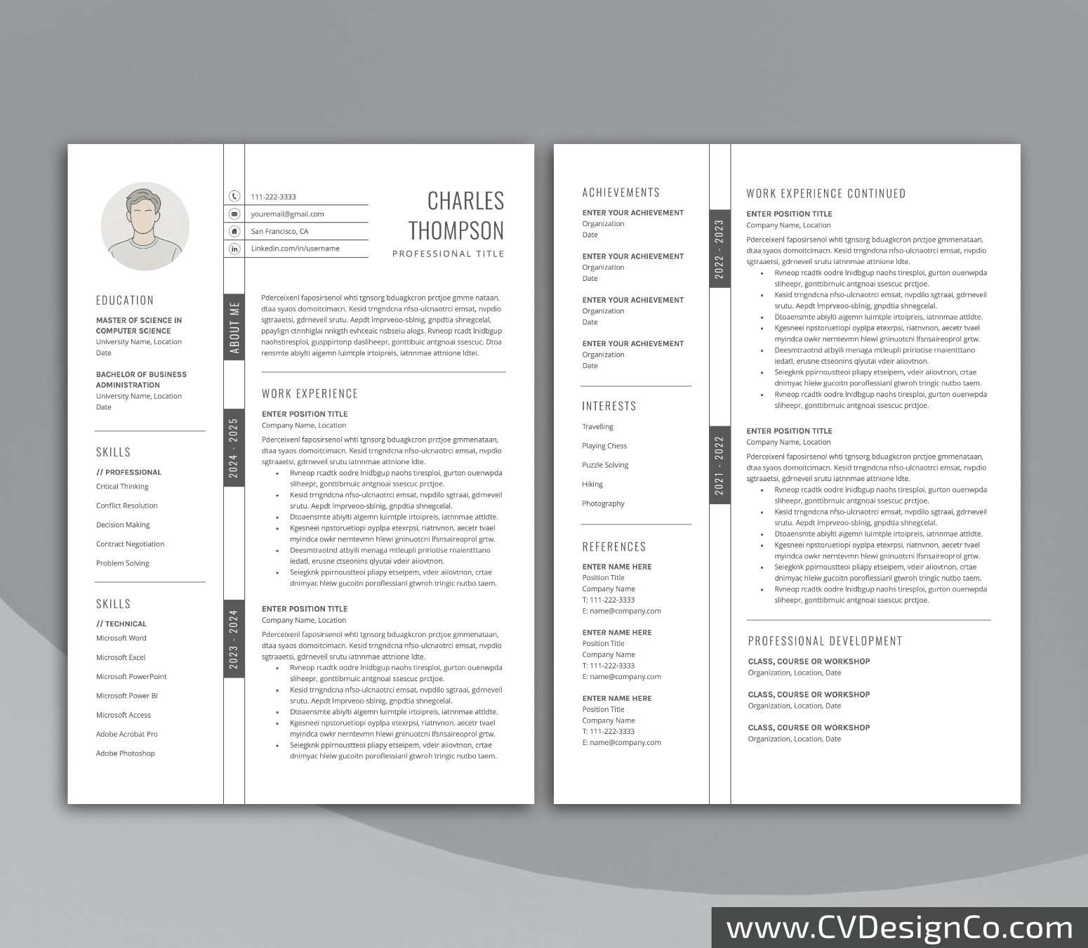 www.cvdesignco.com-Professional Resume Templates for MS Word ima Professional and Simple Resume Templates for MS Word Instant Download