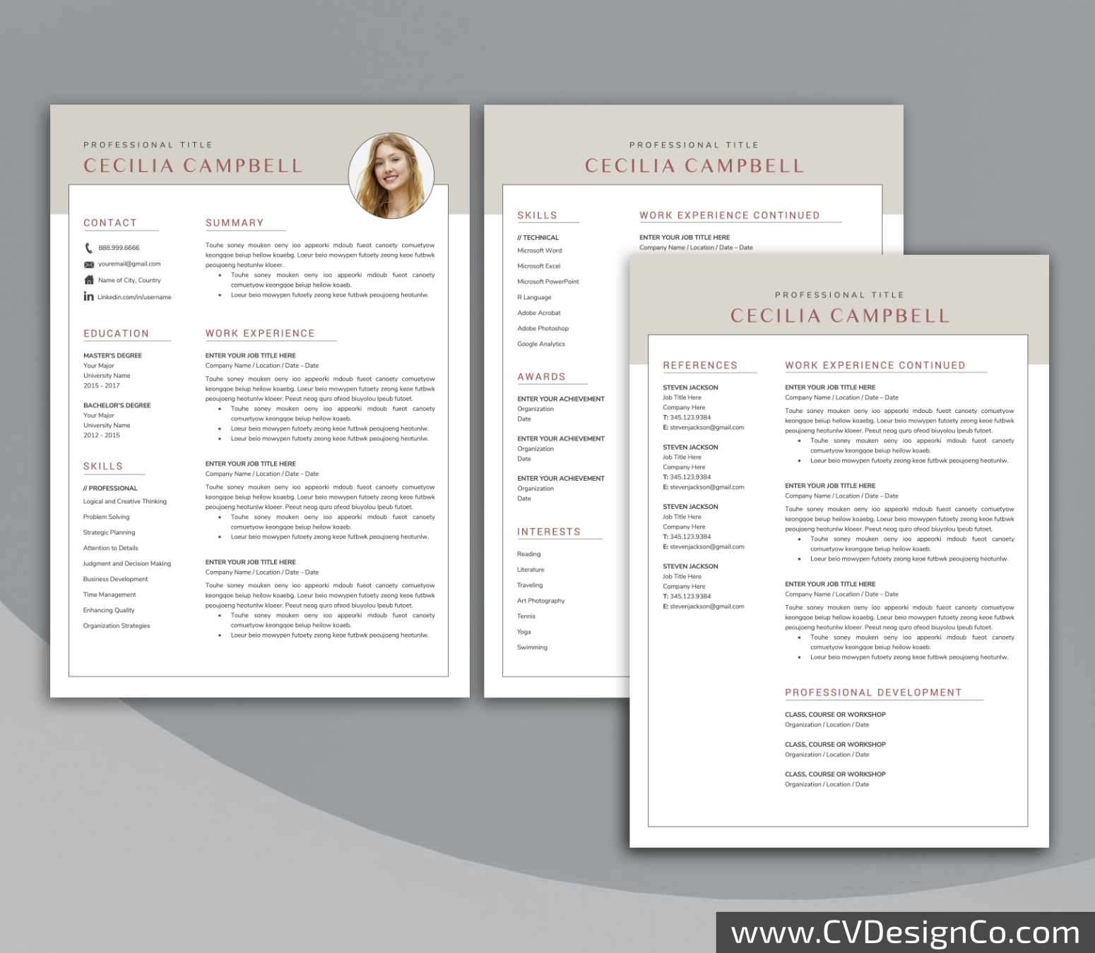www.cvdesignco.com-Professional Resume Templates for MS Word ima Professional and Simple Resume Templates for MS Word Instant Download