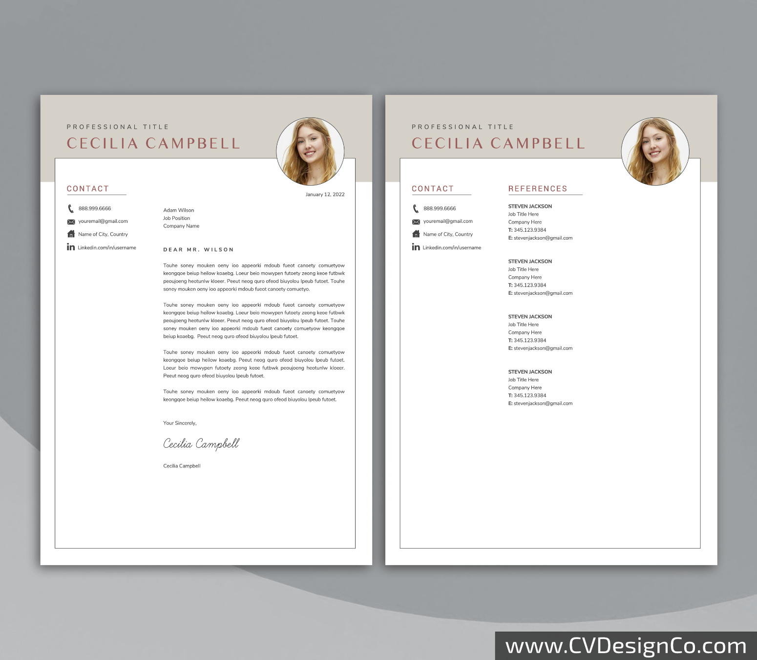 www.cvdesignco.com-Professional Resume Templates for MS Word ima Professional and Simple Resume Templates for MS Word Instant Download