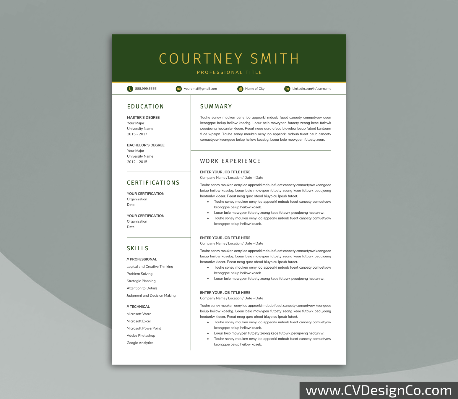 www.cvdesignco.com-Professional Resume Templates for MS Word ima Professional and Simple Resume Templates for MS Word Instant Download