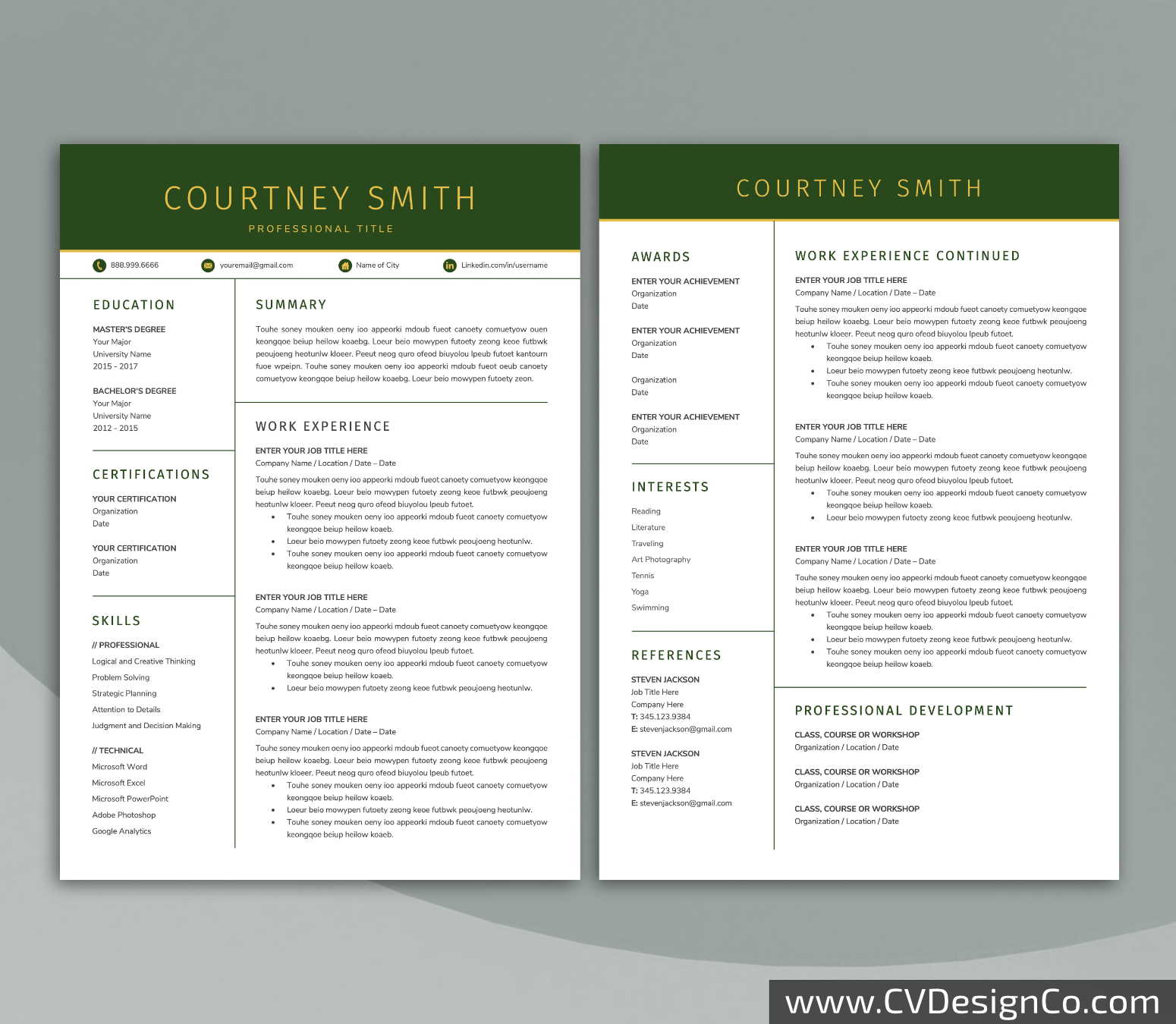 www.cvdesignco.com-Professional Resume Templates for MS Word ima Professional and Simple Resume Templates for MS Word Instant Download