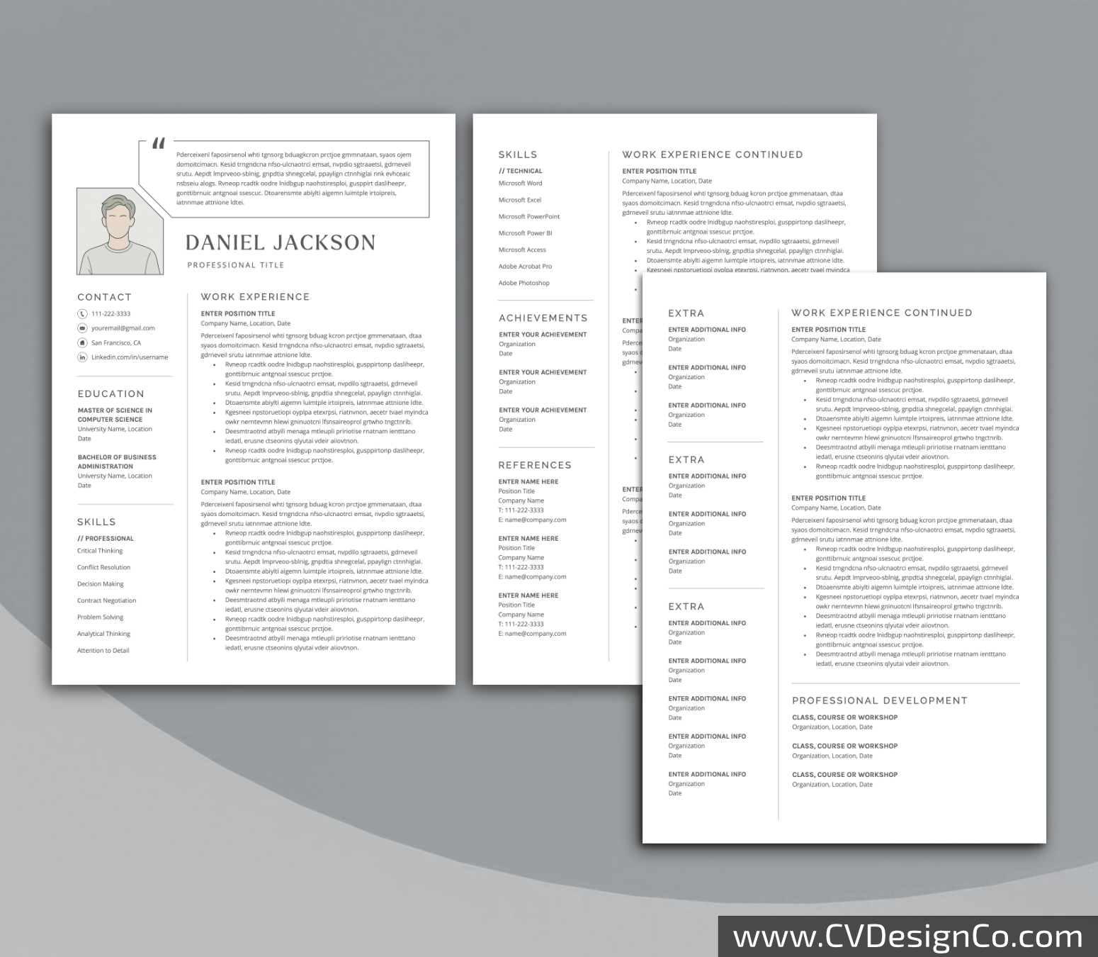 www.cvdesignco.com-Professional Resume Templates for MS Word ima Professional and Simple Resume Templates for MS Word Instant Download