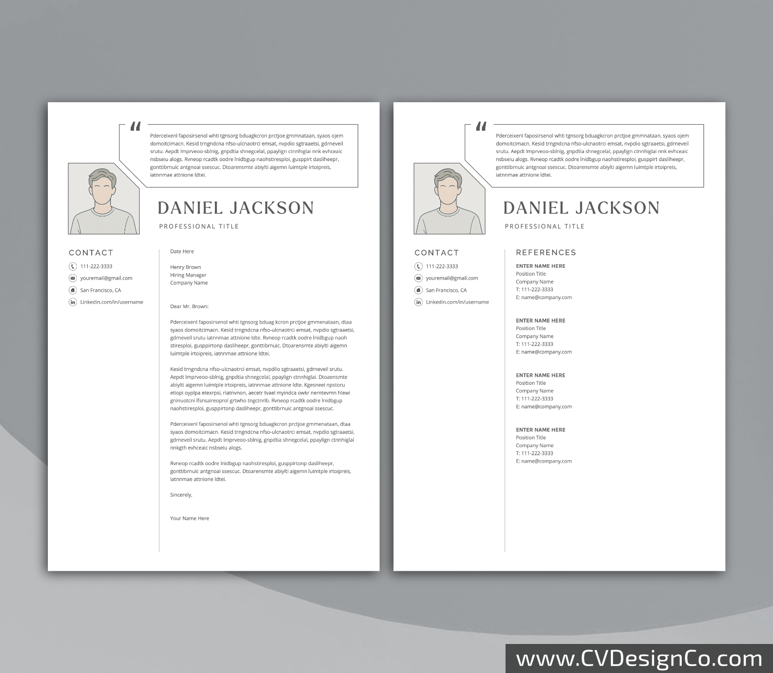 www.cvdesignco.com-Professional Resume Templates for MS Word ima Professional and Simple Resume Templates for MS Word Instant Download