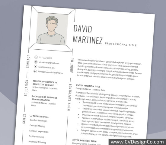 Professional and Simple Resume Templates for MS Word Instant Download