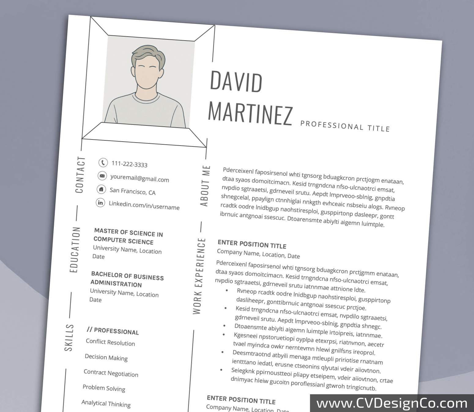 www.cvdesignco.com-Professional Resume Templates for MS Word ima Professional and Simple Resume Templates for MS Word Instant Download