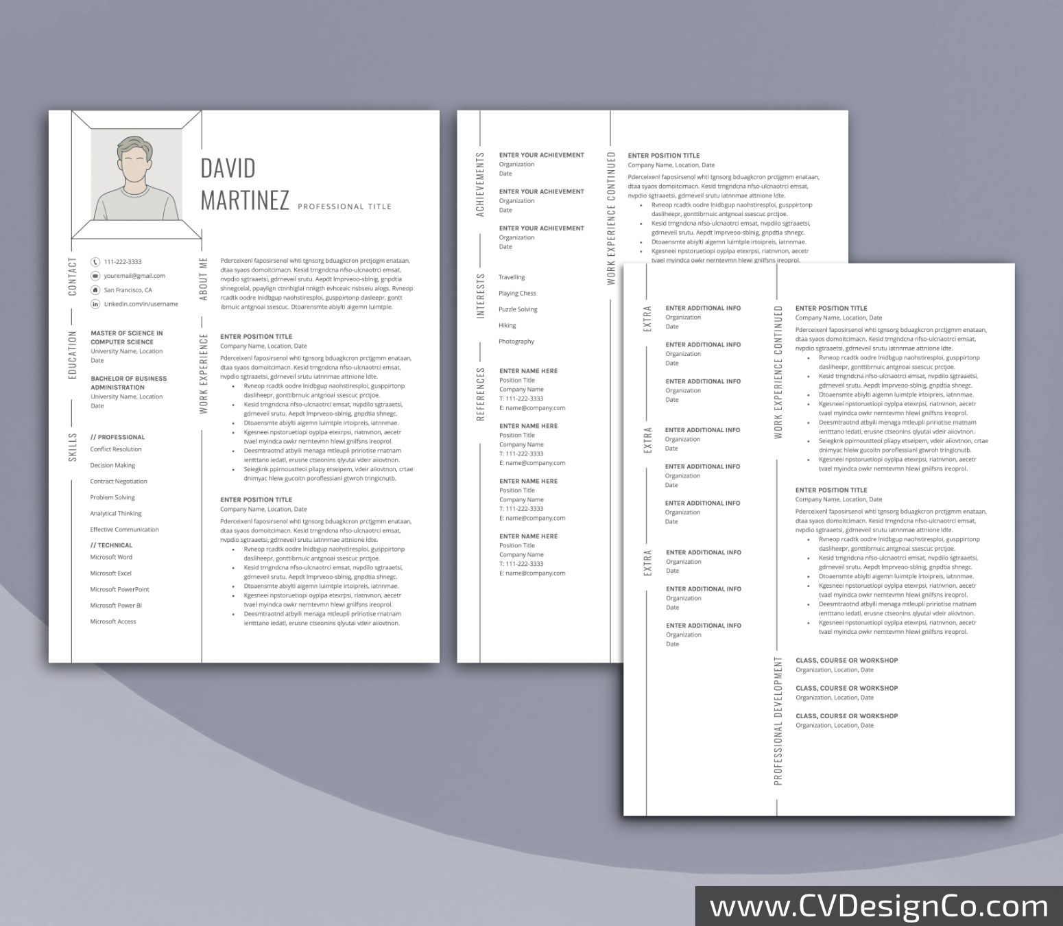 www.cvdesignco.com-Professional Resume Templates for MS Word ima Professional and Simple Resume Templates for MS Word Instant Download