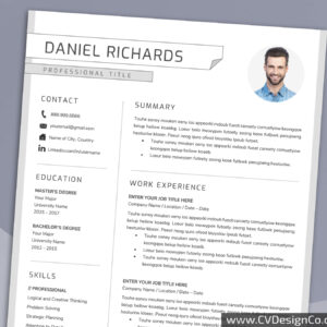 Professional and Simple Resume Templates for MS Word Instant Download