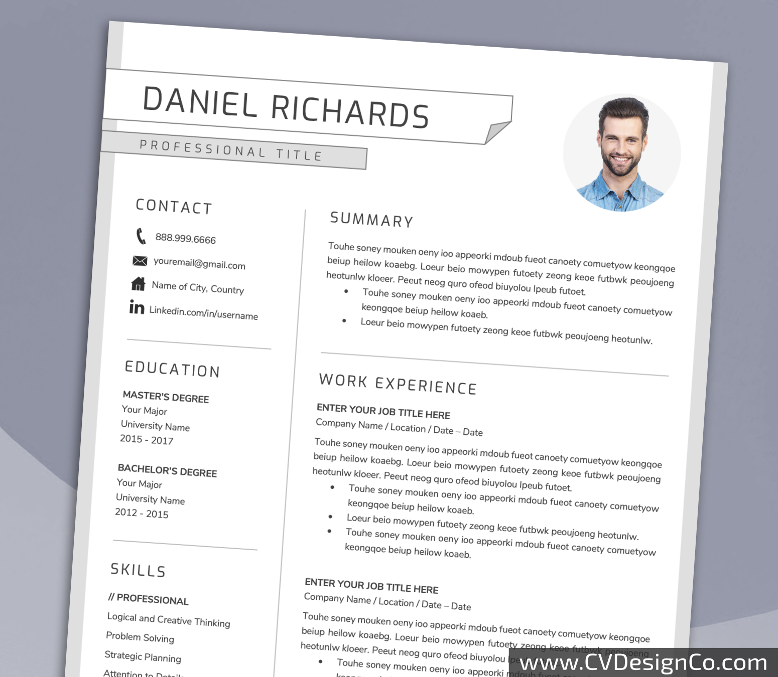 www.cvdesignco.com-Professional Resume Templates for MS Word ima Professional and Simple Resume Templates for MS Word Instant Download