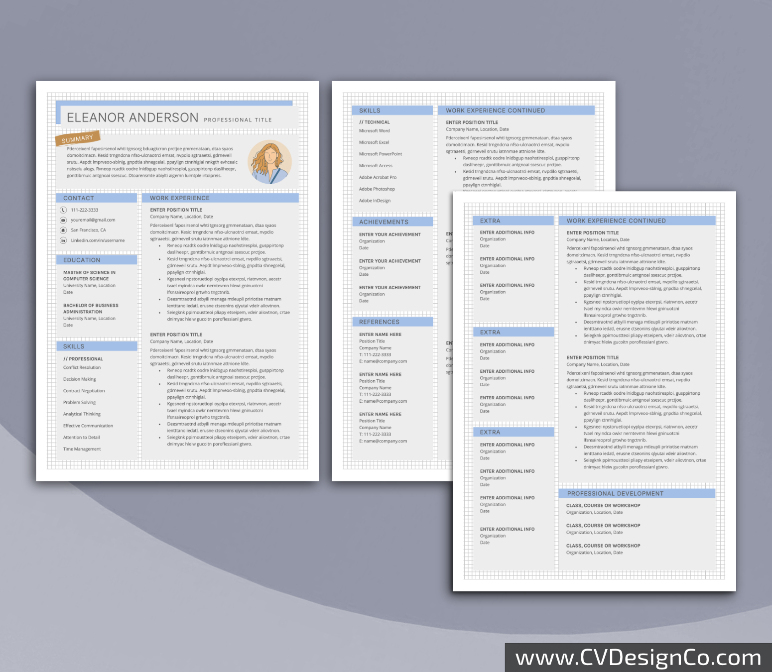 www.cvdesignco.com-Professional Resume Templates for MS Word ima Professional and Simple Resume Templates for MS Word Instant Download