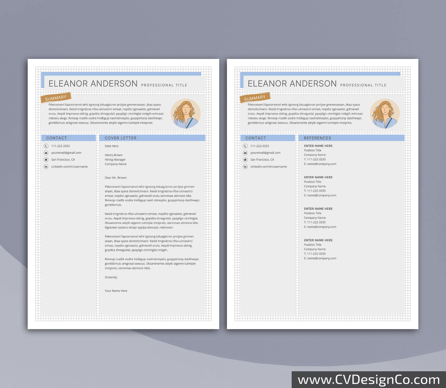 www.cvdesignco.com-Professional Resume Templates for MS Word ima Professional and Simple Resume Templates for MS Word Instant Download