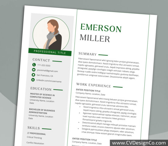 Professional and Simple Resume Templates for MS Word Instant Download
