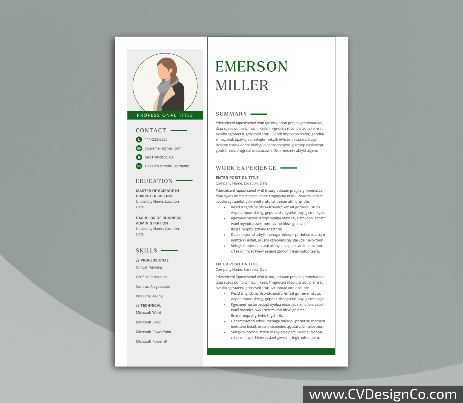 www.cvdesignco.com-Professional Resume Templates for MS Word ima Professional and Simple Resume Templates for MS Word Instant Download