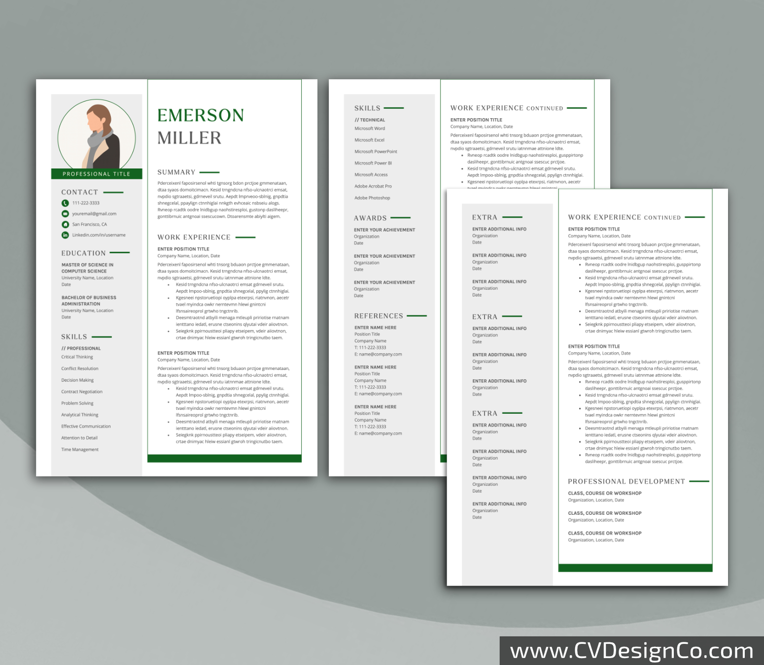 www.cvdesignco.com-Professional Resume Templates for MS Word ima Professional and Simple Resume Templates for MS Word Instant Download