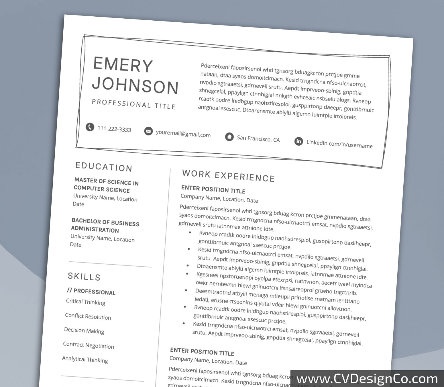 www.cvdesignco.com-Professional Resume Templates for MS Word ima Professional and Simple Resume Templates for MS Word Instant Download
