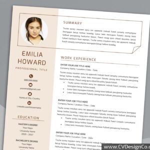Professional and Simple Resume Templates for MS Word Instant Download