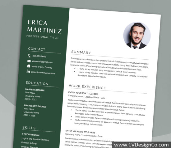 Professional and Simple Resume Templates for MS Word Instant Download