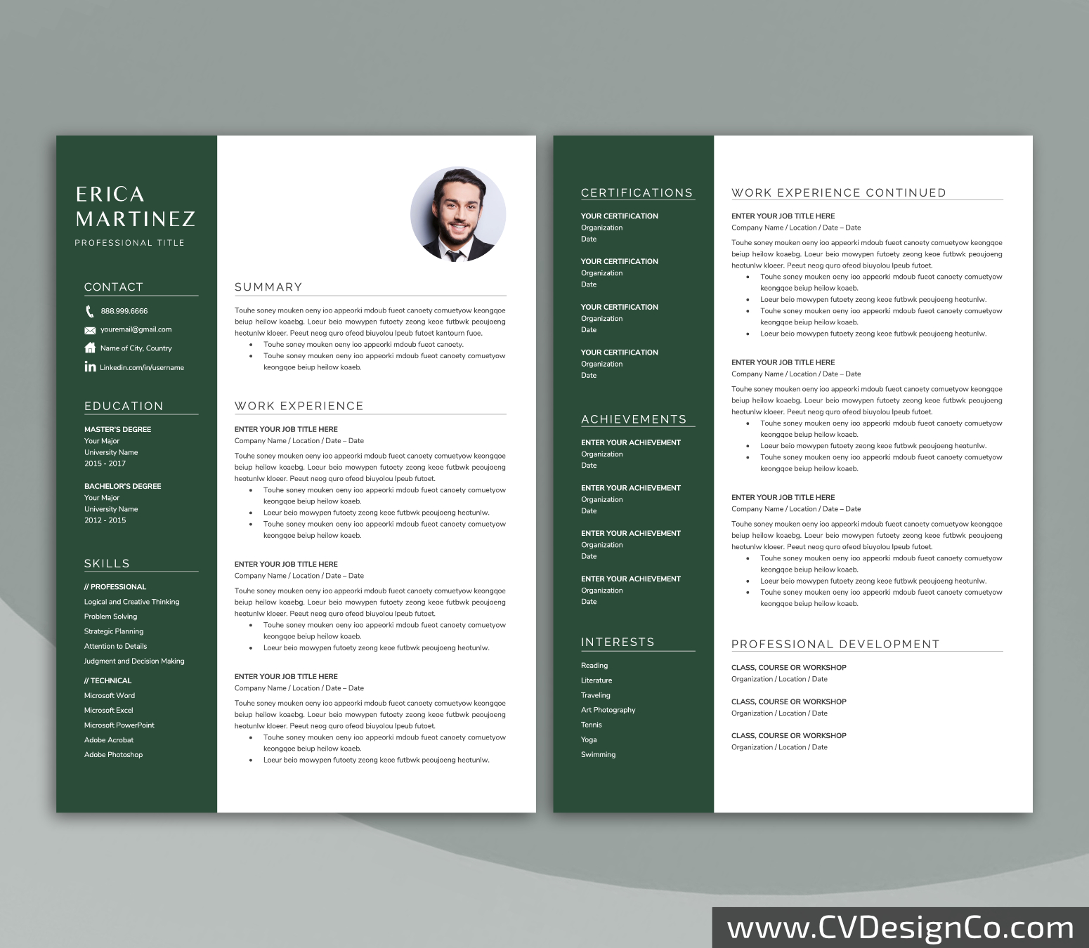 www.cvdesignco.com-Professional Resume Templates for MS Word ima Professional and Simple Resume Templates for MS Word Instant Download