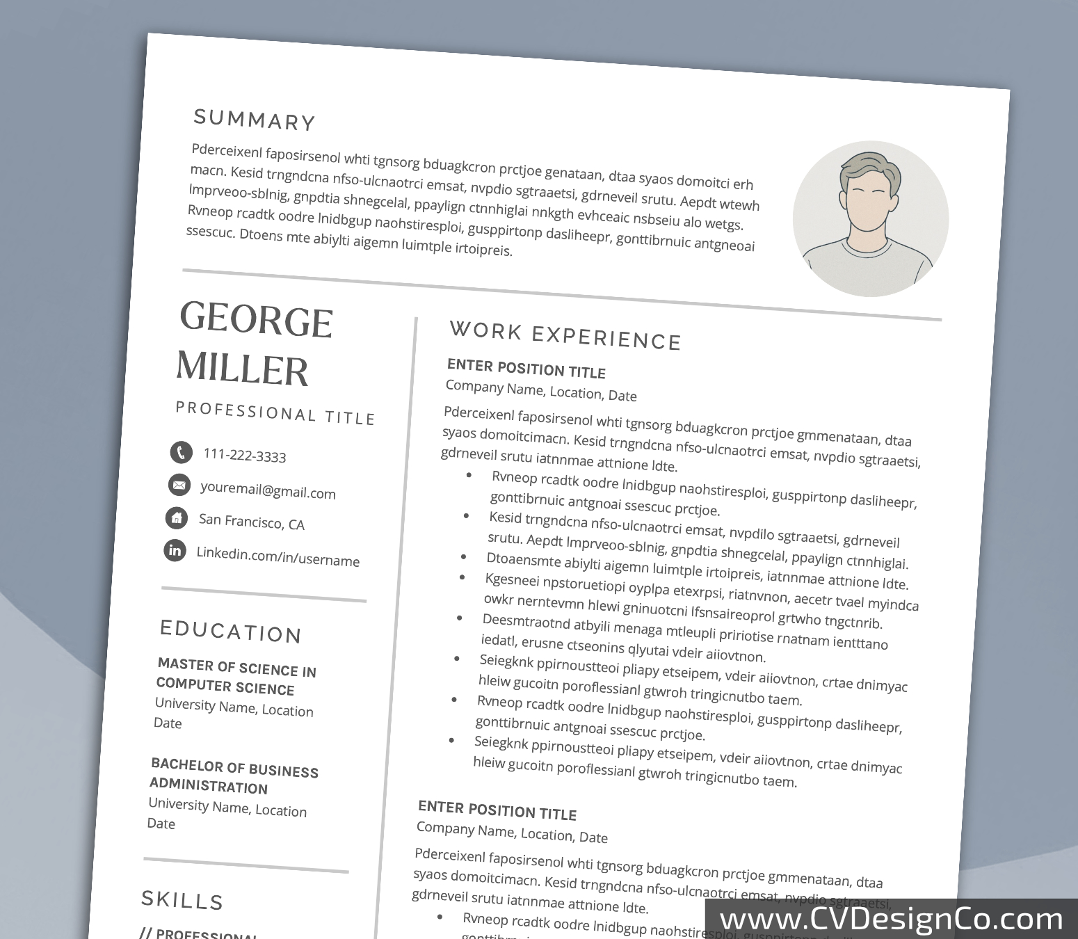www.cvdesignco.com-Professional Resume Templates for MS Word ima Professional and Simple Resume Templates for MS Word Instant Download