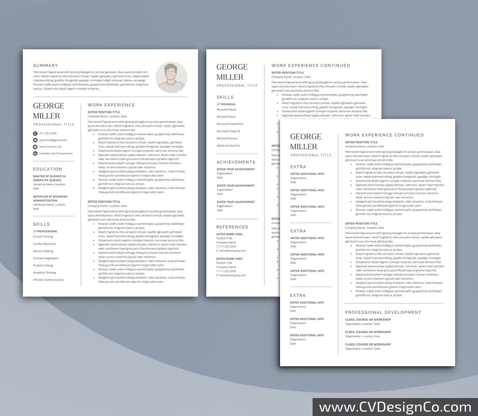 www.cvdesignco.com-Professional Resume Templates for MS Word ima Professional and Simple Resume Templates for MS Word Instant Download