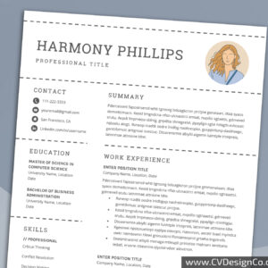 Professional and Simple Resume Templates for MS Word Instant Download