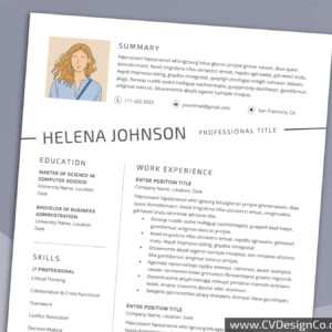 Professional and Simple Resume Templates for MS Word Instant Download