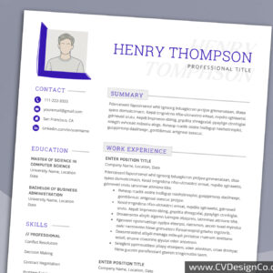 Professional and Simple Resume Templates for MS Word Instant Download