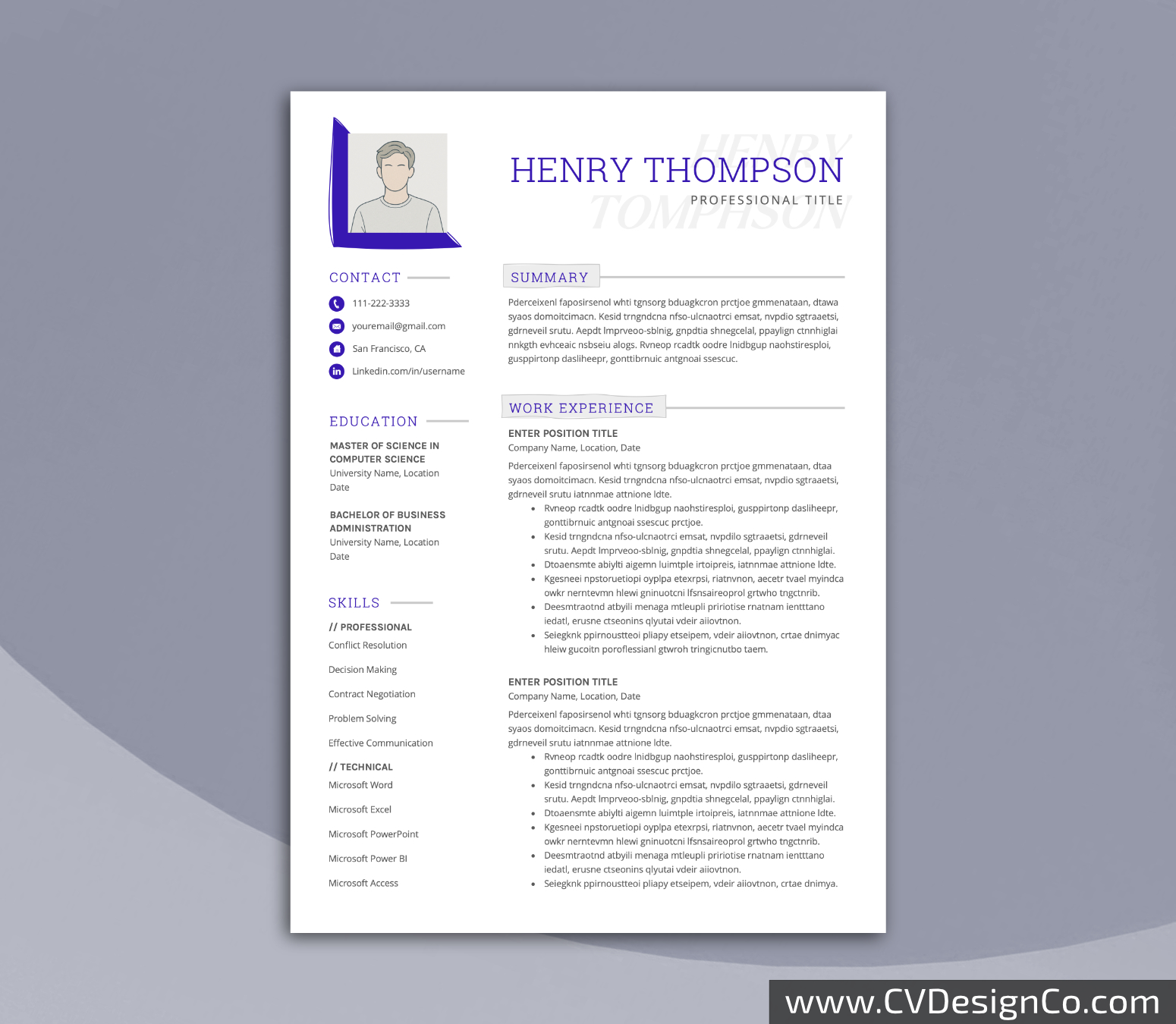 www.cvdesignco.com-Professional Resume Templates for MS Word ima Professional and Simple Resume Templates for MS Word Instant Download