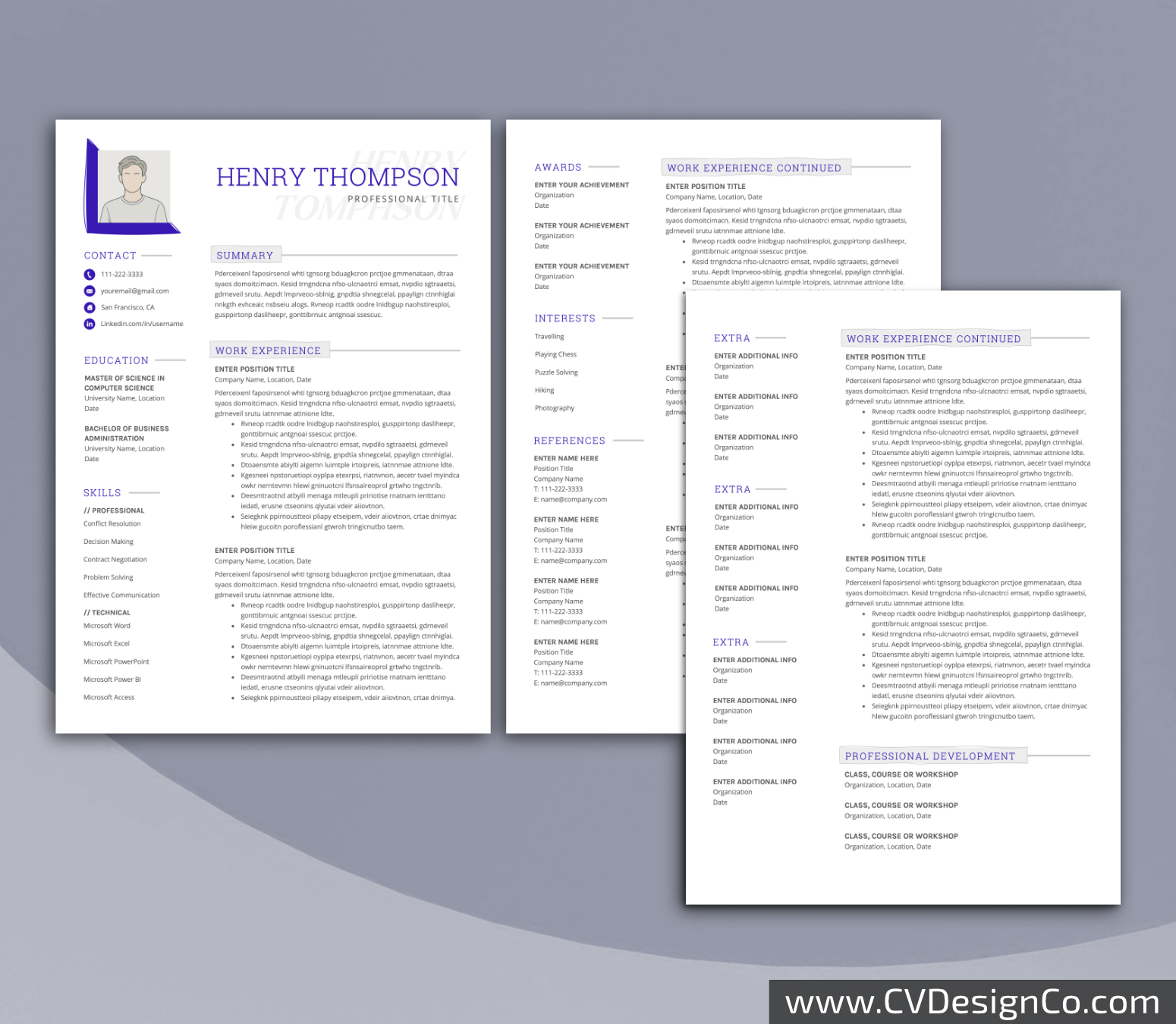www.cvdesignco.com-Professional Resume Templates for MS Word ima Professional and Simple Resume Templates for MS Word Instant Download