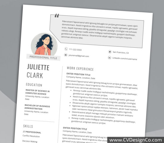 Professional and Simple Resume Templates for MS Word Instant Download