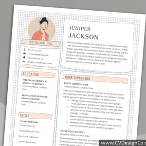 Professional and Simple Resume Templates for MS Word Instant Download