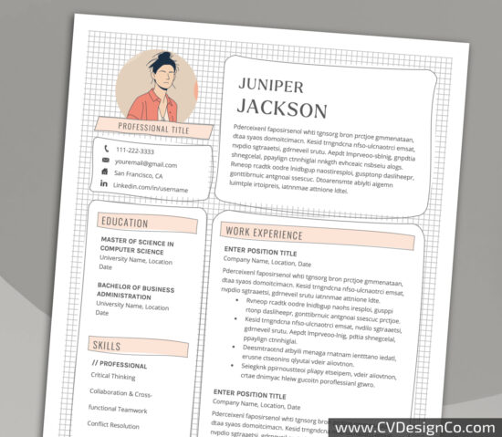 Professional and Simple Resume Templates for MS Word Instant Download