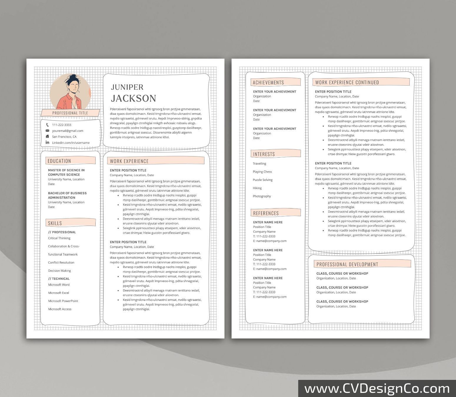 www.cvdesignco.com-Professional Resume Templates for MS Word ima Professional and Simple Resume Templates for MS Word Instant Download