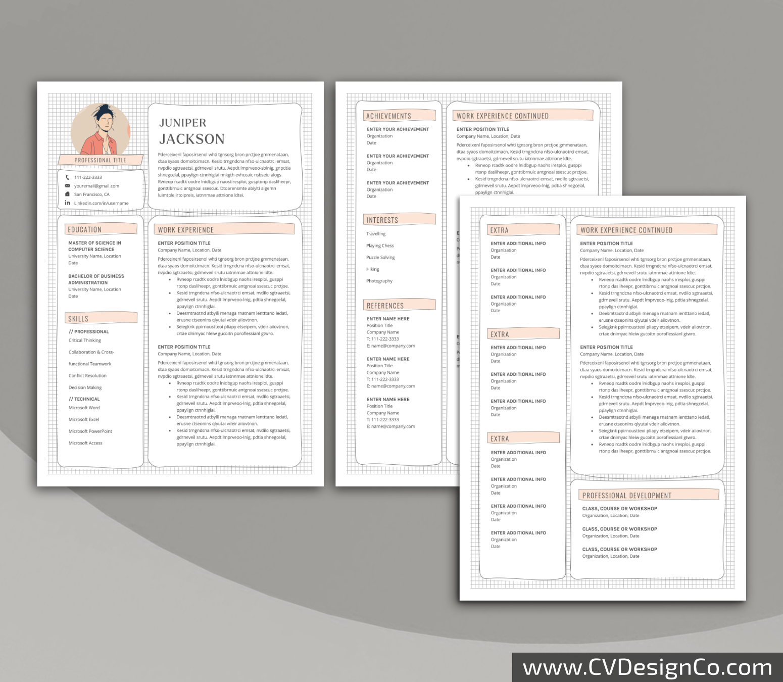 www.cvdesignco.com-Professional Resume Templates for MS Word ima Professional and Simple Resume Templates for MS Word Instant Download