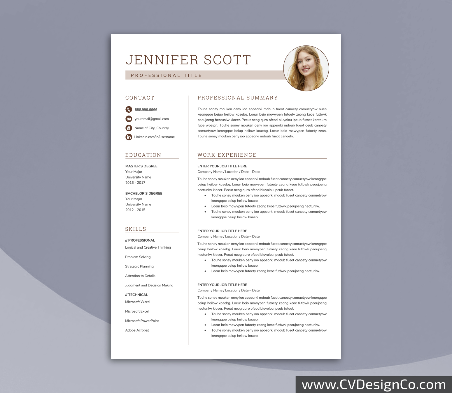 www.cvdesignco.com-Professional Resume Templates for MS Word ima Professional and Simple Resume Templates for MS Word Instant Download