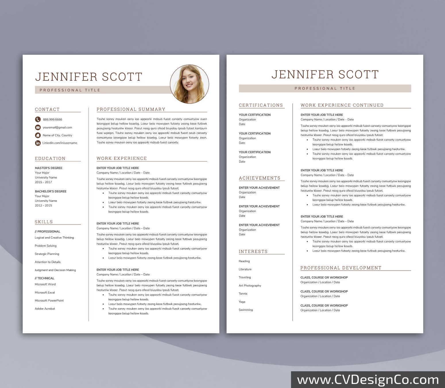 www.cvdesignco.com-Professional Resume Templates for MS Word ima Professional and Simple Resume Templates for MS Word Instant Download