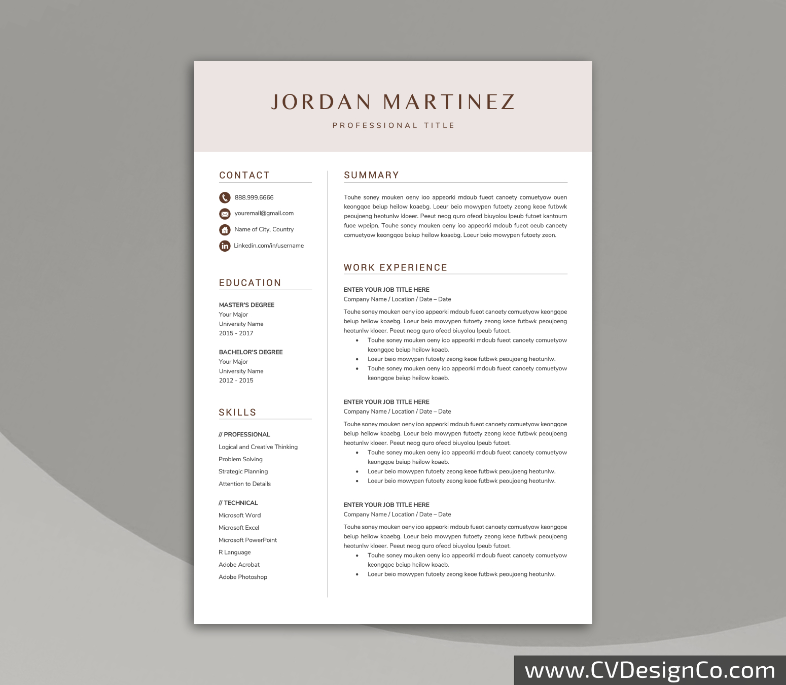 www.cvdesignco.com-Professional Resume Templates for MS Word ima Professional and Simple Resume Templates for MS Word Instant Download