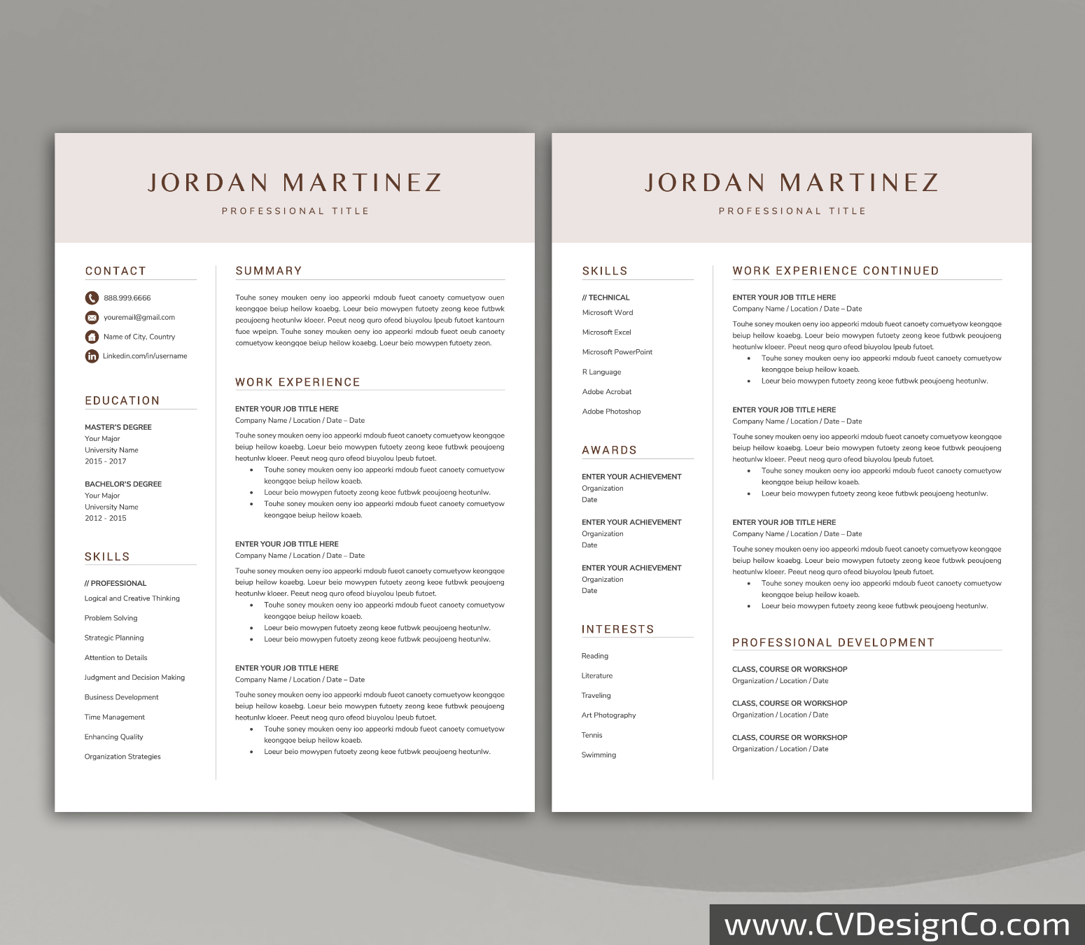 www.cvdesignco.com-Professional Resume Templates for MS Word ima Professional and Simple Resume Templates for MS Word Instant Download