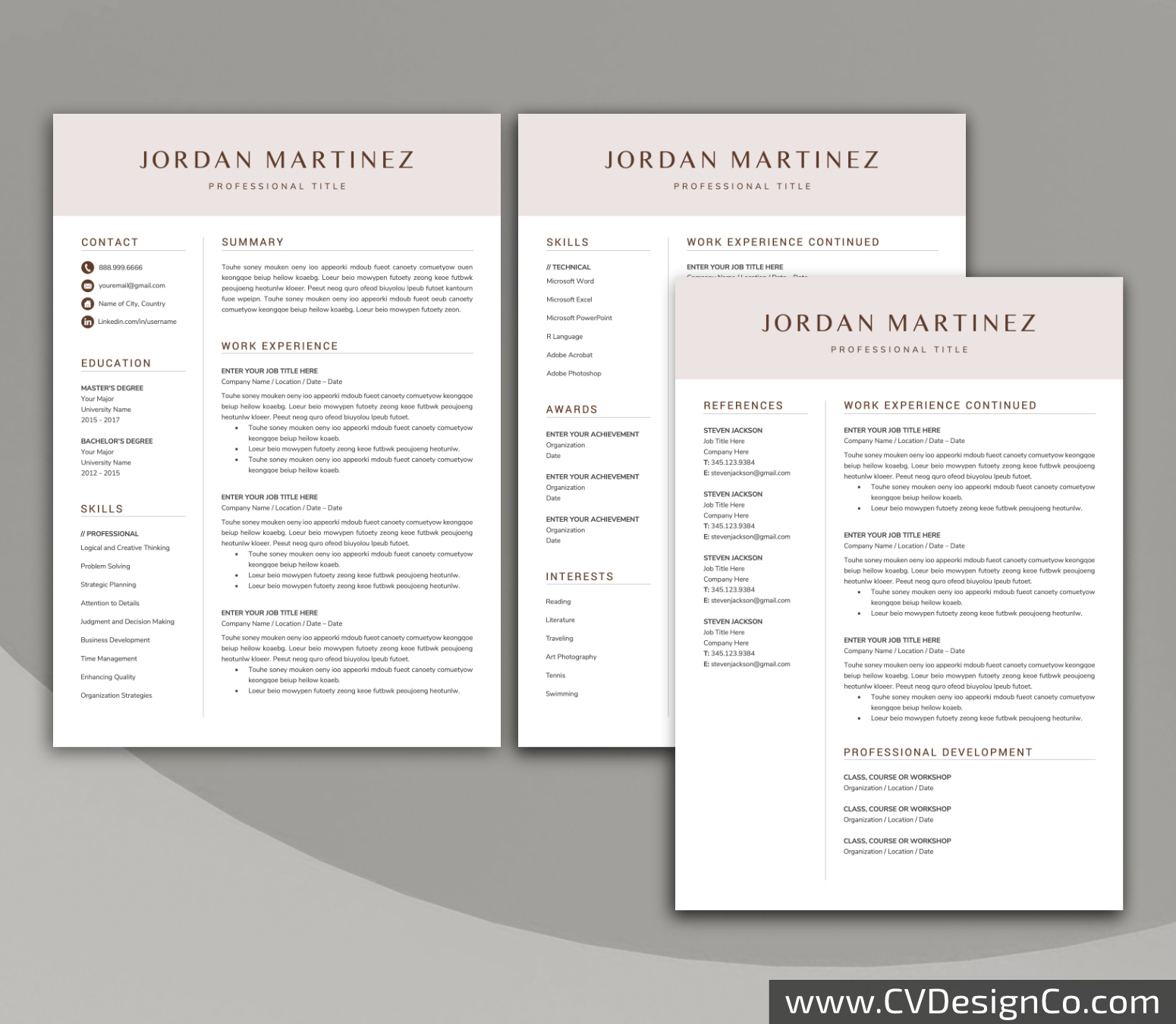 www.cvdesignco.com-Professional Resume Templates for MS Word ima Professional and Simple Resume Templates for MS Word Instant Download
