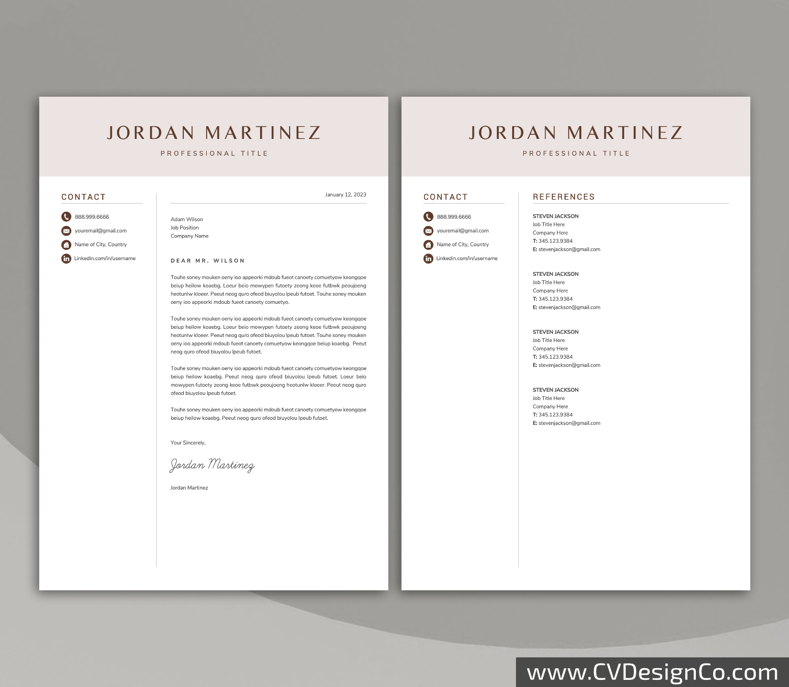www.cvdesignco.com-Professional Resume Templates for MS Word ima Professional and Simple Resume Templates for MS Word Instant Download