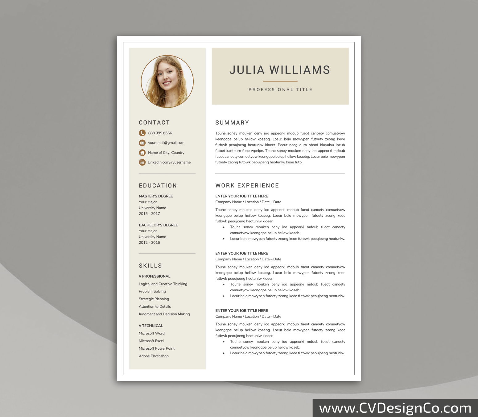 www.cvdesignco.com-Professional Resume Templates for MS Word ima Professional and Simple Resume Templates for MS Word Instant Download