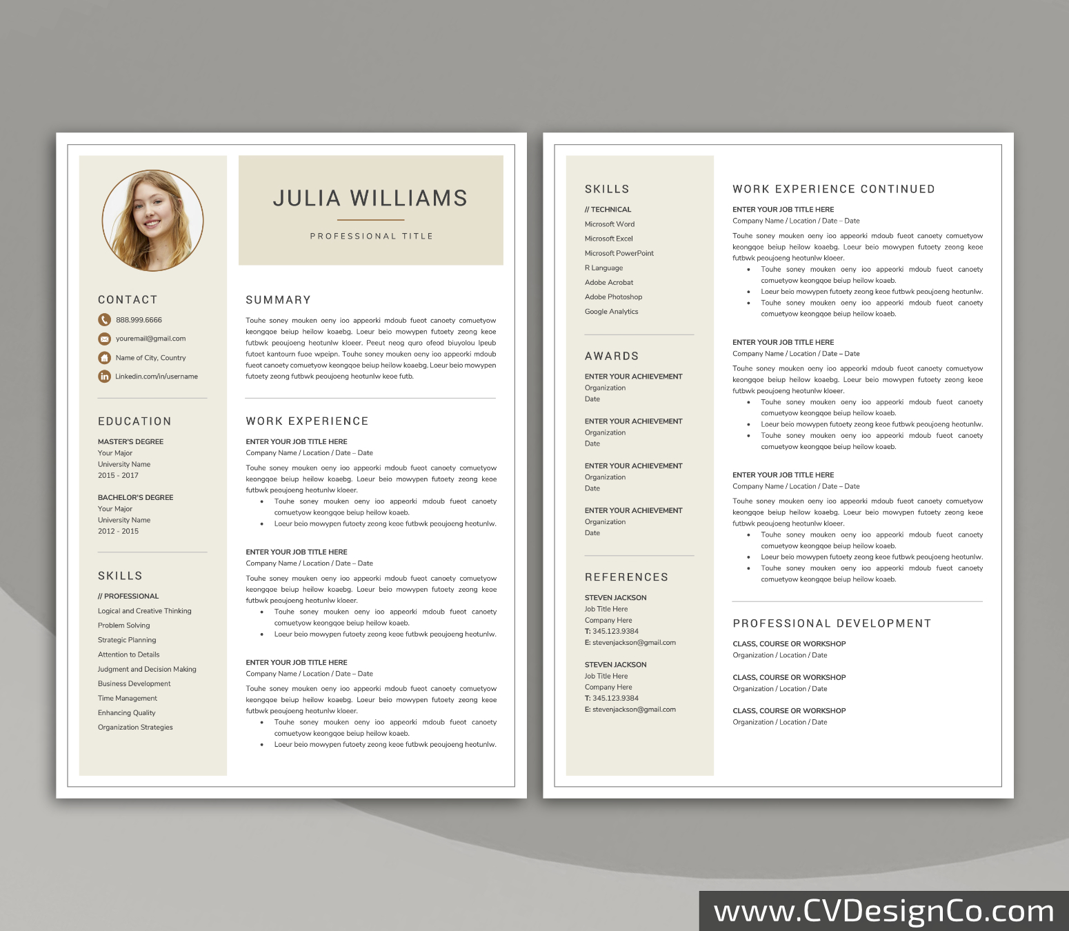 www.cvdesignco.com-Professional Resume Templates for MS Word ima Professional and Simple Resume Templates for MS Word Instant Download