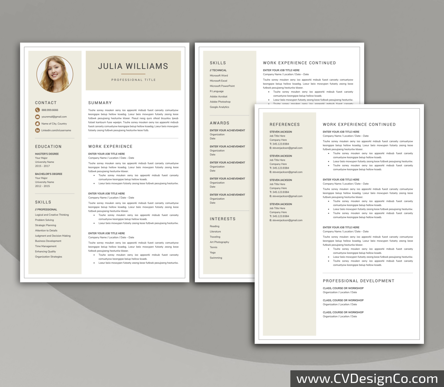 www.cvdesignco.com-Professional Resume Templates for MS Word ima Professional and Simple Resume Templates for MS Word Instant Download