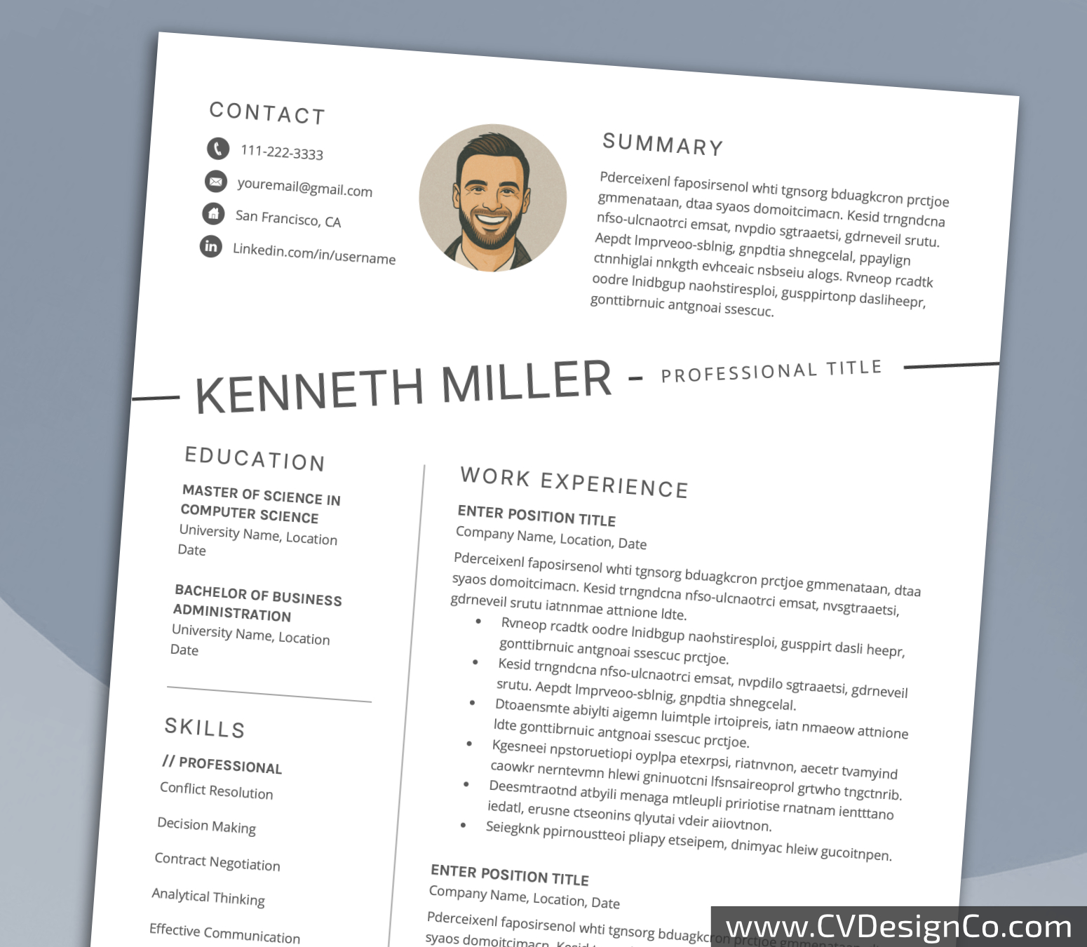 www.cvdesignco.com-Professional Resume Templates for MS Word ima Professional and Simple Resume Templates for MS Word Instant Download