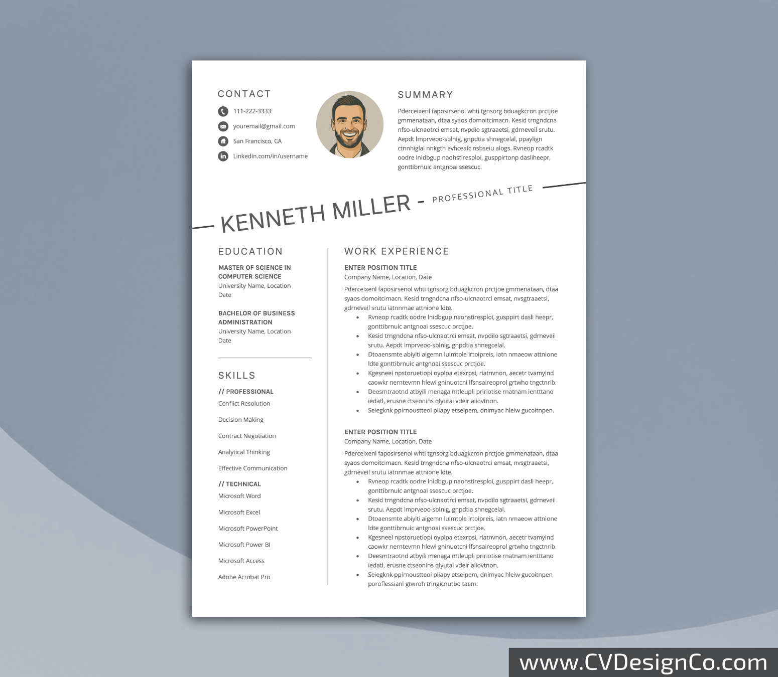 www.cvdesignco.com-Professional Resume Templates for MS Word ima Professional and Simple Resume Templates for MS Word Instant Download