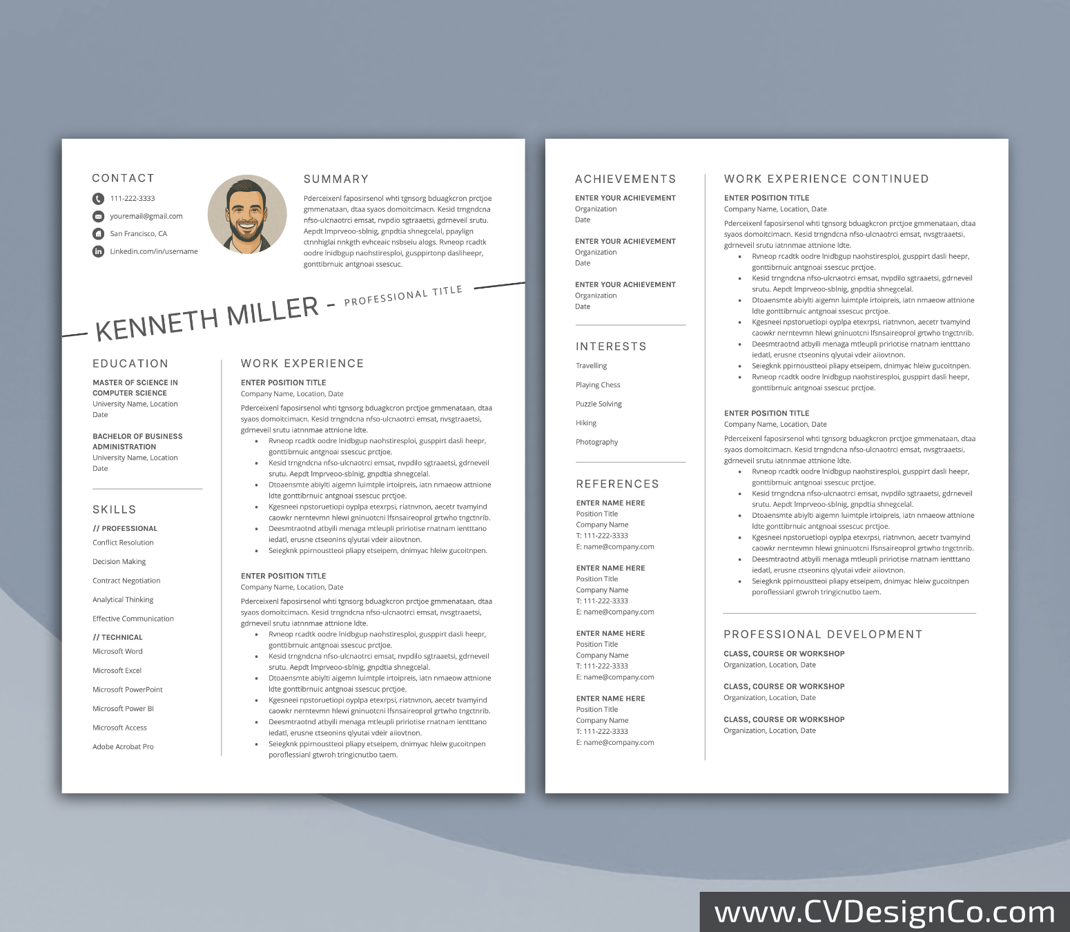 www.cvdesignco.com-Professional Resume Templates for MS Word ima Professional and Simple Resume Templates for MS Word Instant Download