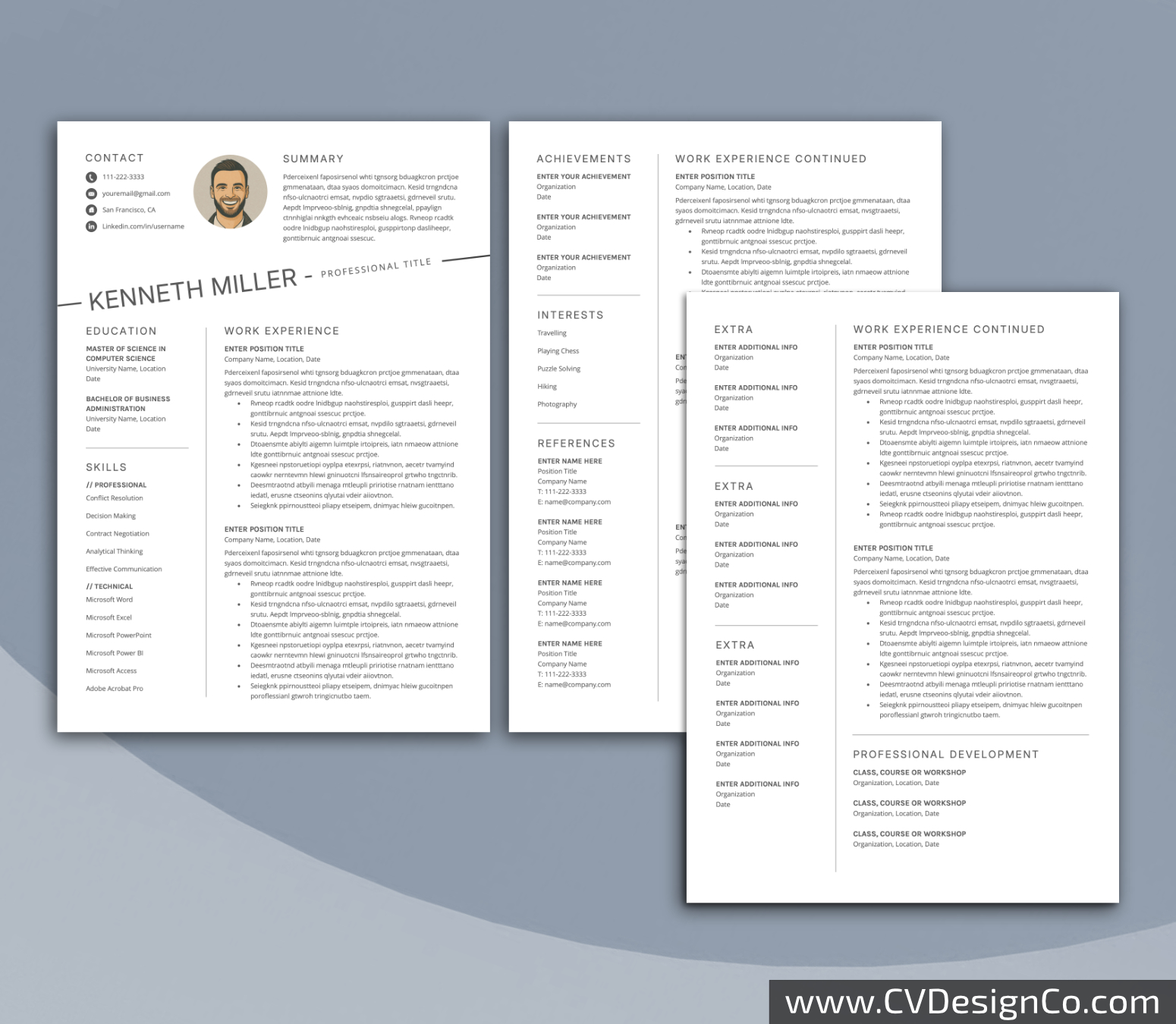 www.cvdesignco.com-Professional Resume Templates for MS Word ima Professional and Simple Resume Templates for MS Word Instant Download