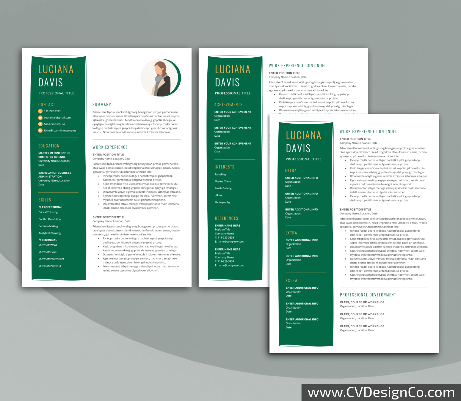 www.cvdesignco.com-Professional Resume Templates for MS Word ima Professional and Simple Resume Templates for MS Word Instant Download