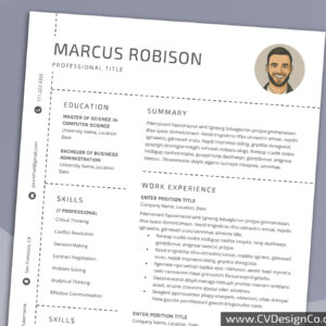 Professional and Simple Resume Templates for MS Word Instant Download