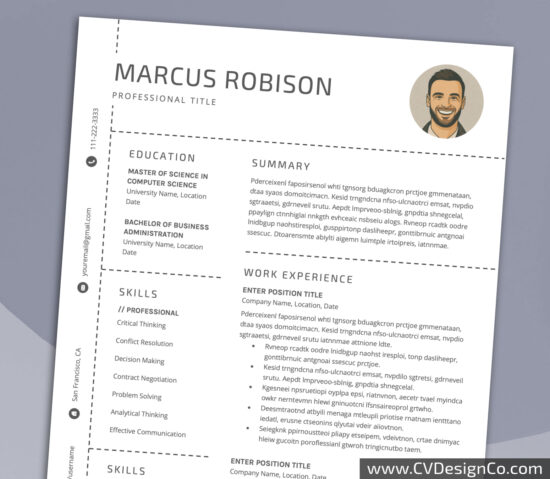Professional and Simple Resume Templates for MS Word Instant Download