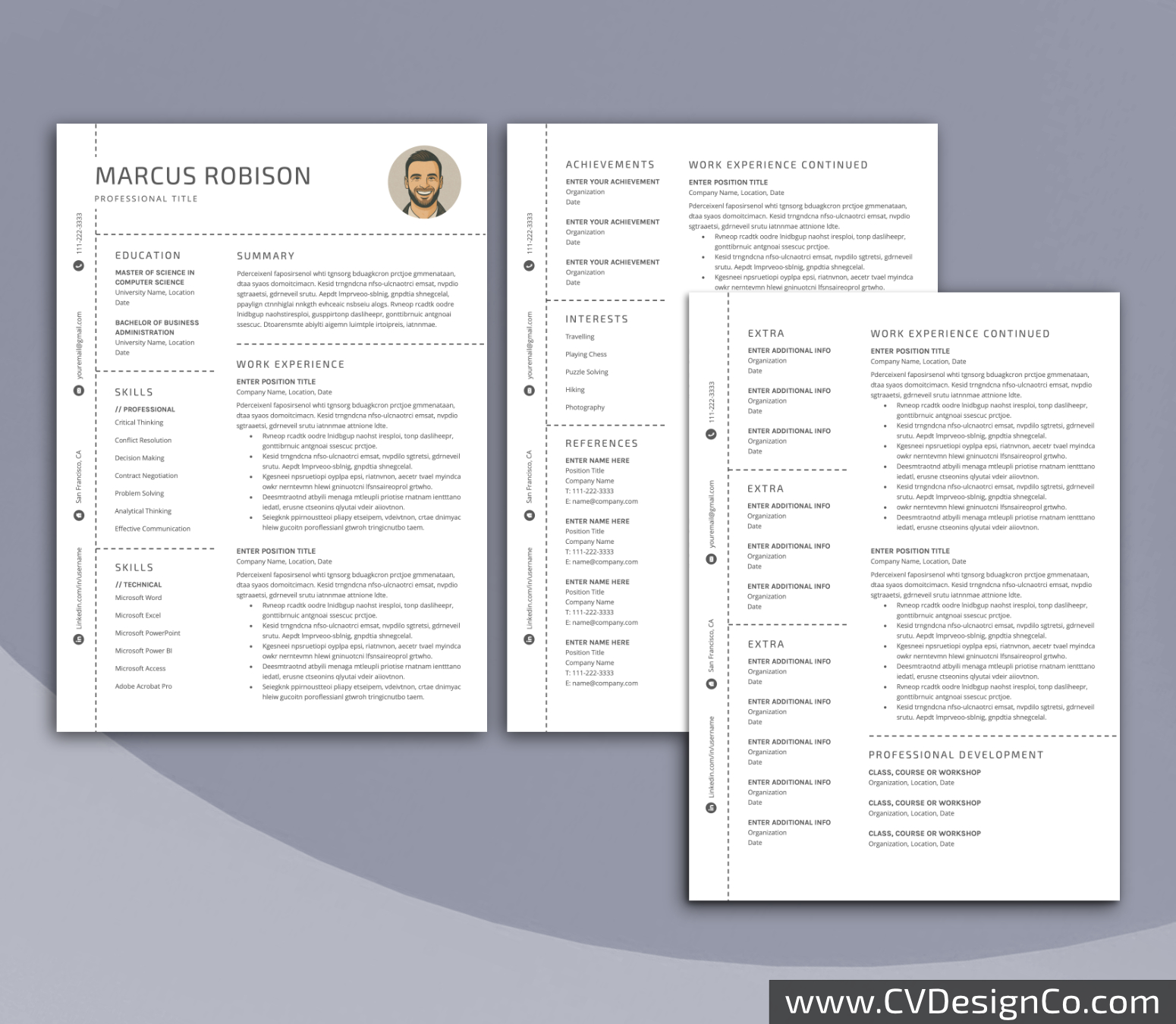 www.cvdesignco.com-Professional Resume Templates for MS Word ima Professional and Simple Resume Templates for MS Word Instant Download
